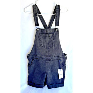 Wallflower Overall Shorts Faded Black Stretch Pockets Grunge Women’s X-Large XL